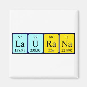 Laurana Magnet für den periodischen Tabellennamen