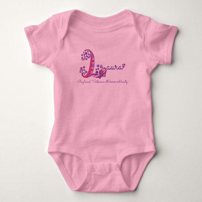 Lauranamen- und -bedeutungs-Babykleidung Baby Strampler (Vorderseite)