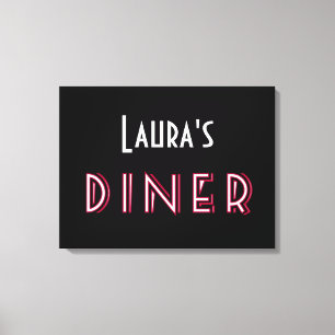 Lauras Art Deco Diner Sign Leinwanddruck