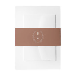 Laurel Boho Terrakotta-Monogramm-Ehering Einladungsbanderole
