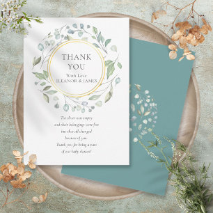 Laurel Garland Baby Shower Danksagungs-Gedicht Dankeskarte