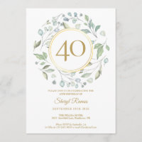 Laurel Garland Gold Monogram 40. Geburtstag