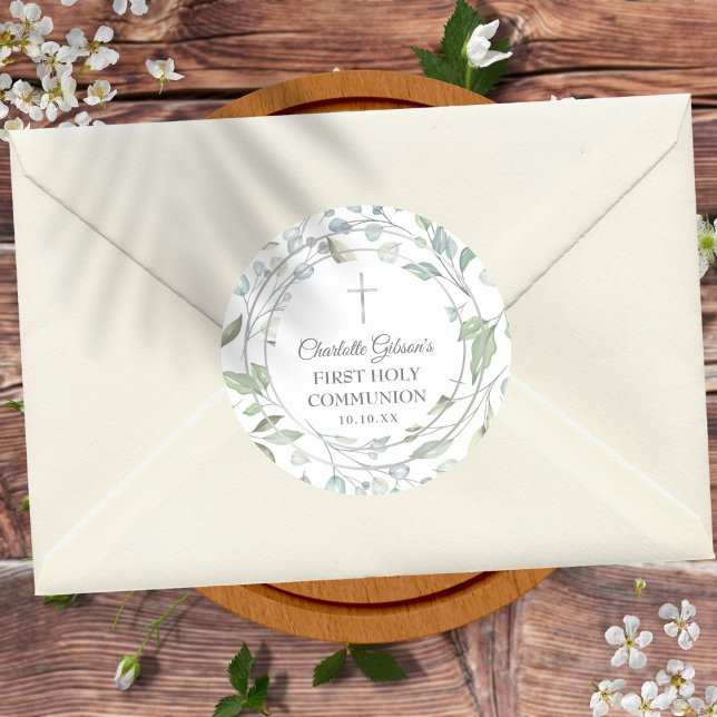Laurel Garland Silver First Heilige Kommune Runder Aufkleber (Von Creator hochgeladen)
