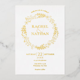 Laurel Garland Wedding Gold Folieneinladung