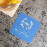 Laurel Graduation Party Paper Coaster Custom Name Rechteckiger Pappuntersetzer<br><div class="desc">Celebrate graduation with a personalized laurel wreath graduation party paper coaster. This elegant blue design features a graduation cap surrounded by classic laurel leaves with a customizable graduate name, school, and class year. Perfect for graduation parties, open houses, senior celebrations, and class of 2026 events. Stylish and practical party decor...</div>