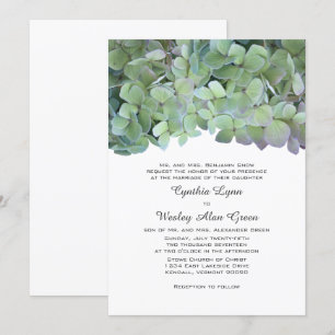 Laurel Green Hydrangea Hochzeit traditionelle Einl Einladung