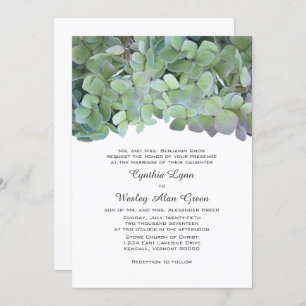 Laurel Green Hydrangea Mariages Invitations tradit