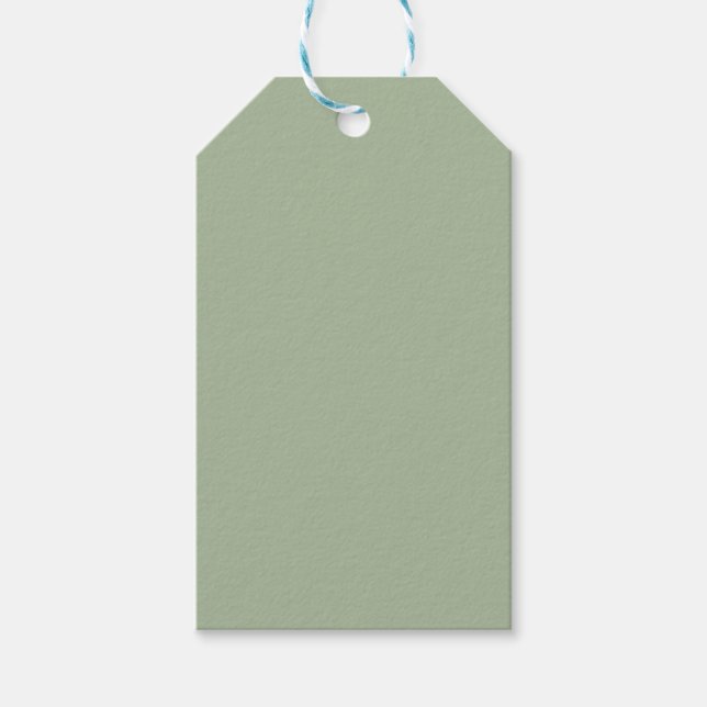 Laurel Green Solid Color Geschenkanhänger (Vorderseite)