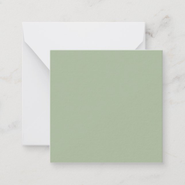Laurel Green Solid Color Mitteilungskarte (Vorderseite)
