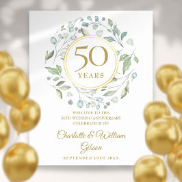 Laurel Greenery Affiche de bienvenue du 50e annive