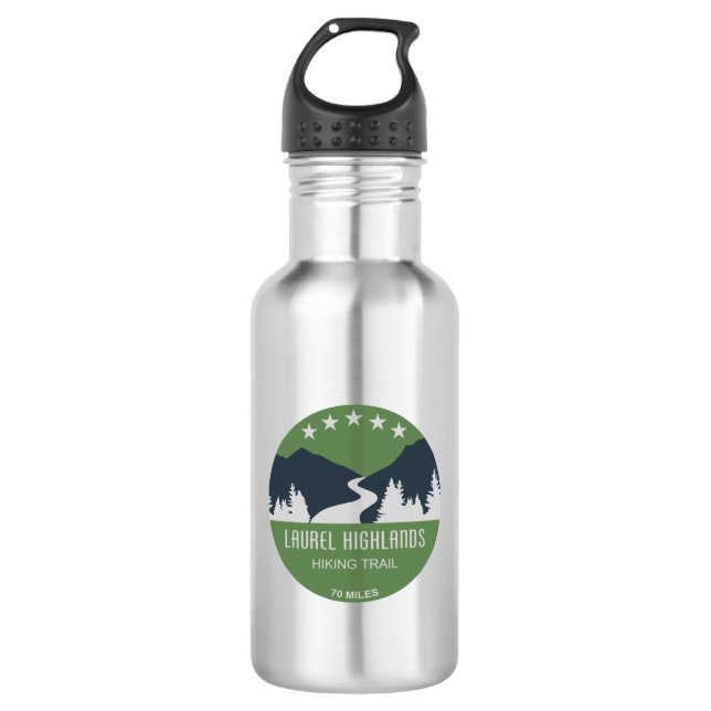 Laurel Highlands Wanderweg Edelstahlflasche (Vorderseite)