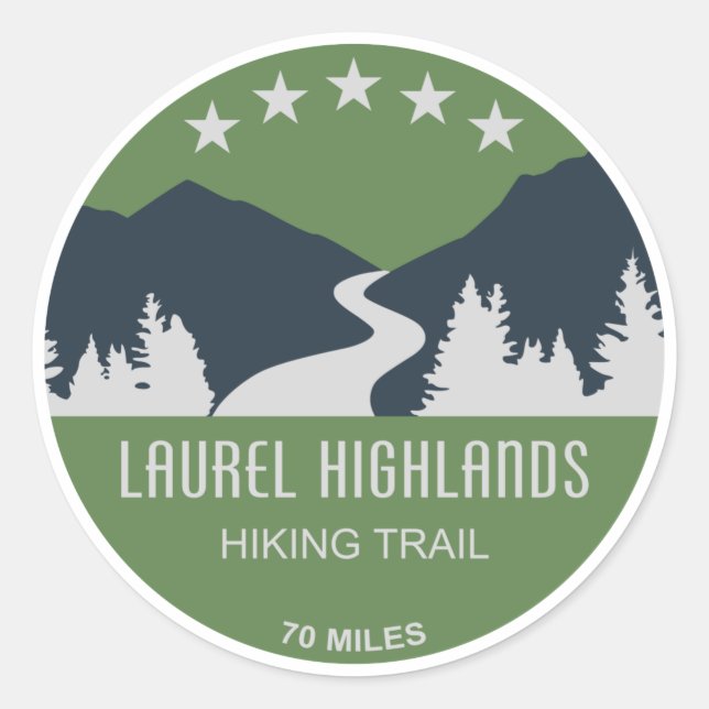 Laurel Highlands Wanderweg Runder Aufkleber (Vorderseite)