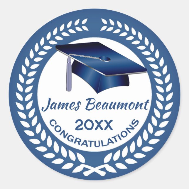 Laurel Kranz, Blaumörtel-Klasse jedes Jahr Runder Aufkleber (Vorderseite)