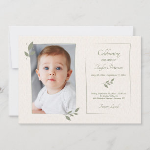 Laurel Leaf Frame Celebration of Life Card Einladung