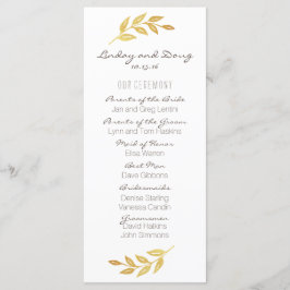 Laurel Leaf Gold Wedding Program Programm