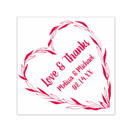 Laurel Leaf Heart Wreath | Hochzeit Danke Permastempel