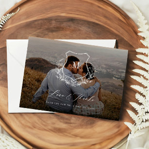 Laurel Love & Merci Mariage Merci Carte photo