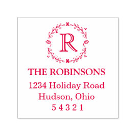 Laurel Monogram Address Briefmarke Permastempel