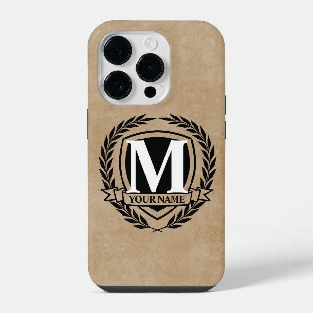 Laurel Monogram Design Case-Mate iPhone Case 14 Pro Hülle (Rückseite)