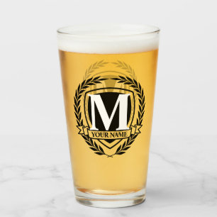 Laurel Monogram Design Glass Glas