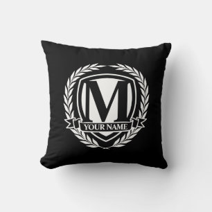 Laurel Monogram Design Throw Kissen