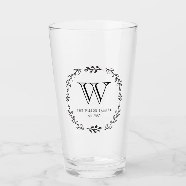 Laurel Monogram Glas (Vorderseite)
