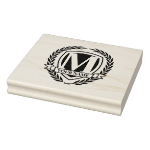 Laurel-Monogramm-Design-Stempel Gummistempel