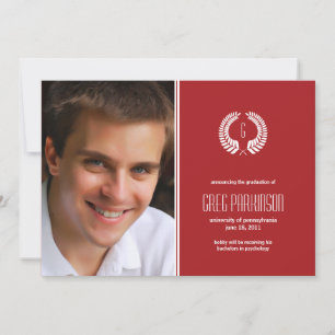 Laurel Monogramme Faire-part de graduation