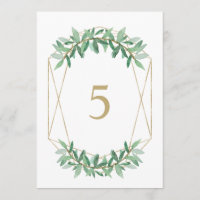 Laurel Olive Leaf Tischnummer Cards