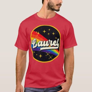 Laurel Regenbogen im Vintagen Weltraum T-Shirt