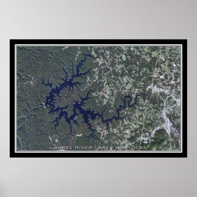 Laurel River Lake Kentucky Satellite Poster Karte (Vorne)