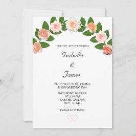 Laurel & Rose Blume Hochzeit Einladung