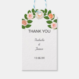 Laurel & Rose Blume Hochzeit Geschenkanhänger