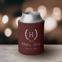 Laurel Wappen Wedding Monogram | Burgund