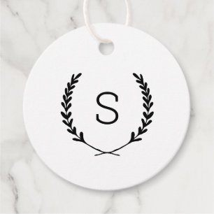 Laurel Wappen Wedding Monogram Vielen Dank für die Geschenkanhänger