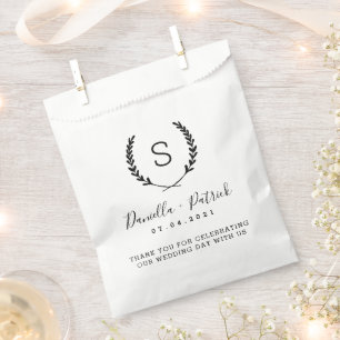 Laurel Wappen Wedding Monogram Vielen Dank Geschenktütchen