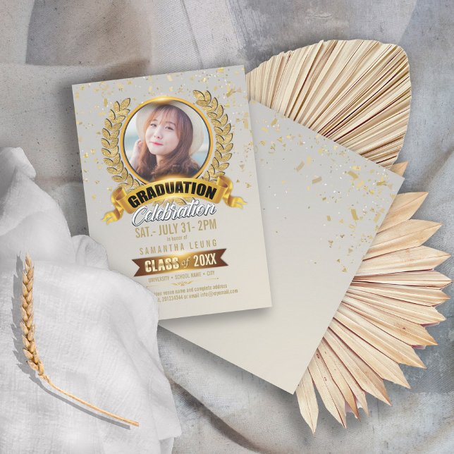 Laurel Wreath Abschluss Foto ID833 Einladung (Von Creator hochgeladen)