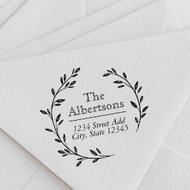 Laurel Wreath Custom Family Name Rücksendeadresse Permastempel