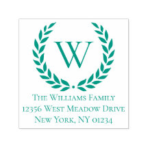 Laurel Wreath Family Name Monogram Rücksendeadress