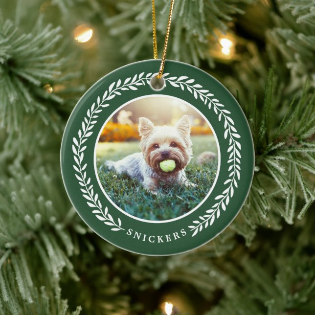 Laurel Wreath Foto Weihnachtsschmuck | Grün (Baum)