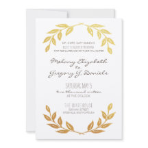 Laurel Wreath Gold Leaf Einladung zur Hochzeit
