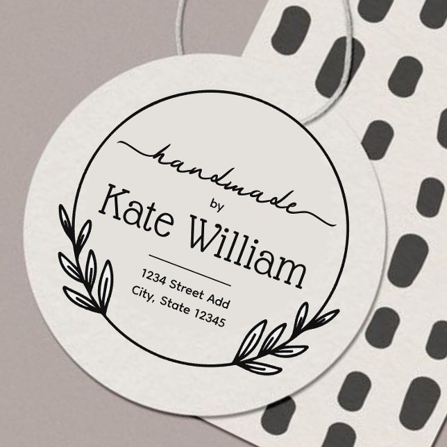 Laurel Wreath handgefertigte Rücksendeadresse Brie Gummistempel (Von Creator hochgeladen)