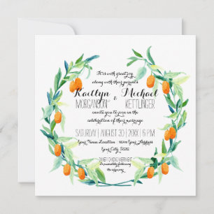 Laurel Wreath Kumquat Leaf Zweigstelle Moderner Pl Einladung