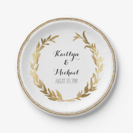 Laurel Wreath Leaf Foliage Greenerenerity Gold Foi Pappteller