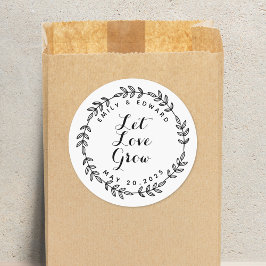 Laurel Wreath Ließ Liebe wachsen Gastgeschenk Hoch Runder Aufkleber