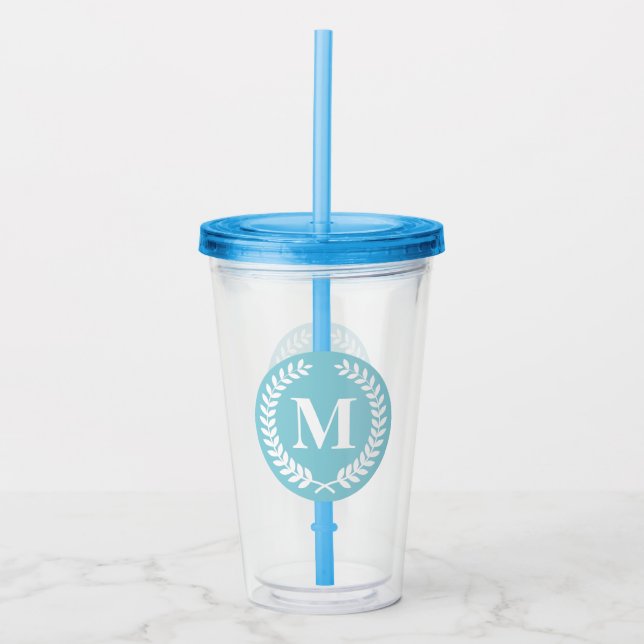 Laurel Wreath Monogram Acryltrinkbecher (Vorderseite)