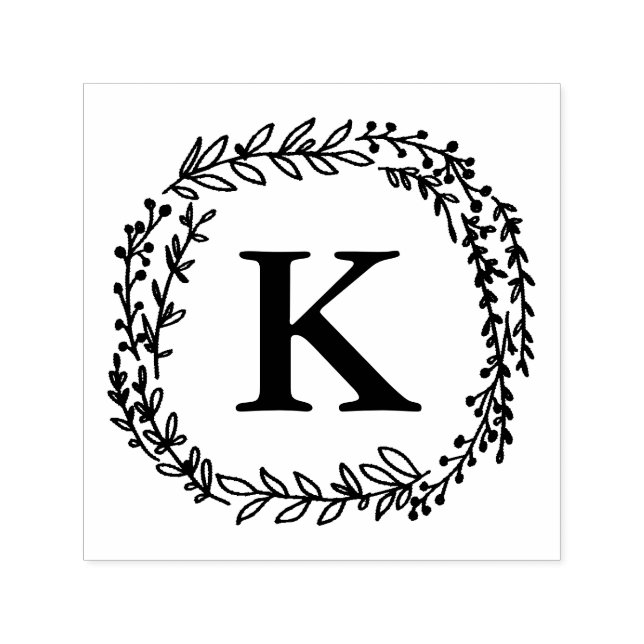 Laurel Wreath Monogram Briefmarke Permastempel (Design)