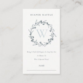 Laurel Wreath Monogram Diaper Raffle Baby Dusche Begleitkarte