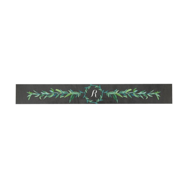 Laurel Wreath Olive Leaf Zweigstelle Modernes Chal Einladungsbanderole (Flach)