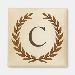 Laurel Wreath on Parchment Monogram Initial C Magnet